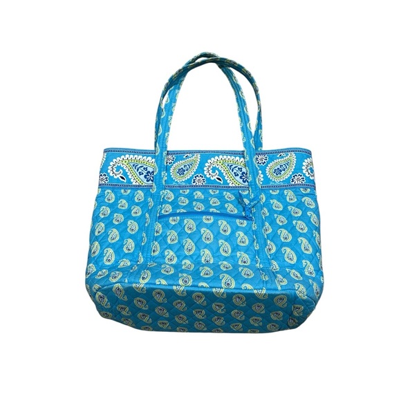 Vera Bradley Size L Blue Paisley Tote Vibrant Design - Picture 2 of 9